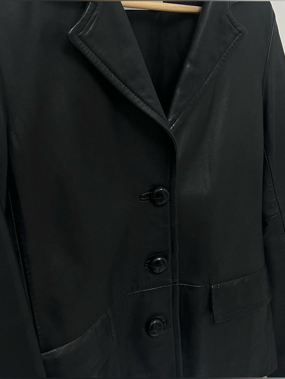 Babaton Black 100% Leather Blazer